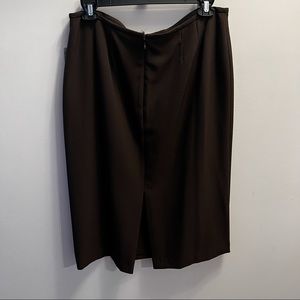 Chocolate Brown Kick Pleat Skirt